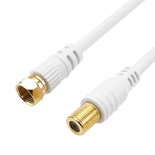 ホーリック アンテナ延長ケーブル テレビ用 1m 【4K8K放送(3224MHz)/BS/CS/地デジ/CATV 対応】 ホワイト F型接栓メス/ネジ式コネクタ ACF10-669WH 画像1