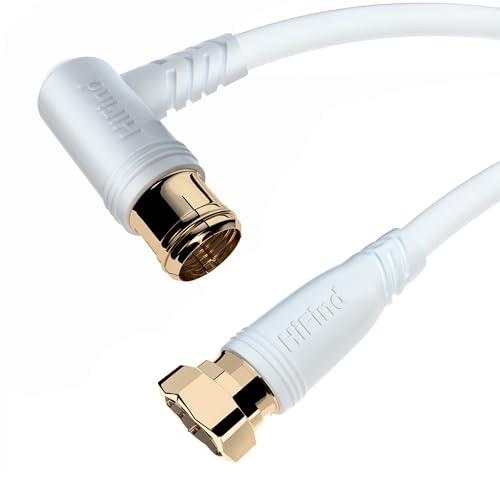 HiFind アンテナケーブル 3M テレビ用アンテナコード 3重シールド S-4C-FB同軸ケーブル F型 TV同軸テレビ線【衛星放送/BS/CS/地デジ/CATV対応】2K/4K/8K(3224MHz)対応 L字差込式/ネジ式 ホワイト 画像1