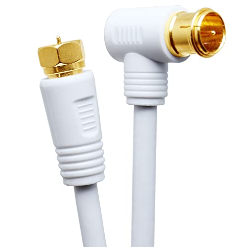 TARO'S アンテナケーブル 3M 4K8K放送(3224MHz)対応 S-4C-FB 4C同軸 地デジ・BS・CS・CATV放送対応 金メッキ L型プラグ(差込式)⇔F型接栓プラグ(ネジ式) エコ簡易パッケージ タローズ ホワイト 4CLF-03WH 最後 画像