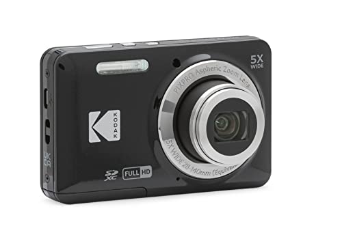 KODAK (コダック) PIXPRO 使いやすい ズーム FZ55-BK 16MP デジタルカメラ 光学5倍ズーム 広角 28mm 2.7インチ液晶画面 (ブラック) 中間 画像