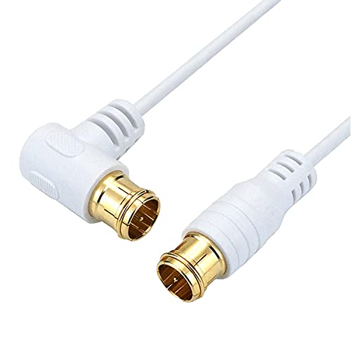 ホーリック 極細アンテナケーブル S-2.5C-FB同軸 1m 【4K8K放送(3224MHz)/BS/CS/地デジ/CATV 対応】 ホワイト L字差込式/差込式コネクタ HAT10-101LPWH 画像1