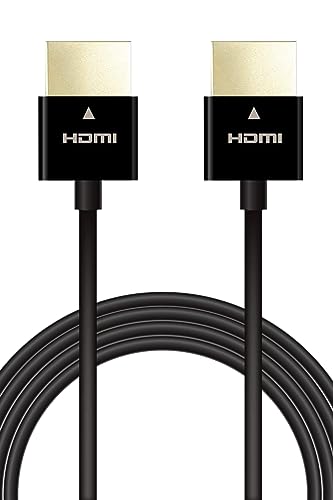 エレコム HDMI ケーブル 極細 ハイスピード 2m スーパースリム 4K・2K(30Hz) 【HIGH SPEED with ETHERNET認証済み】 3重シールド 金メッキ ARC テレビ・パソコン・ゲーム機など対応 黒 ECDH-HD14SS20BK 画像1