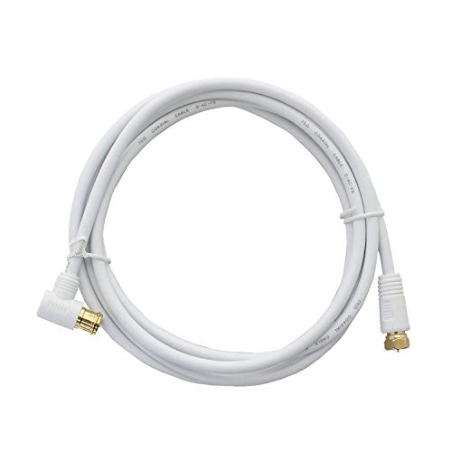 TARO'S アンテナケーブル 2M 4K8K放送(3224MHz)対応 S-4C-FB 4C同軸 地デジ・BS・CS・CATV放送対応 金メッキプラグ L型プラグ(差込式)⇔F型接栓プラグ(ネジ式) エコ簡易パッケージ タローズ ホワイト 4CLF-02WH 中間 画像