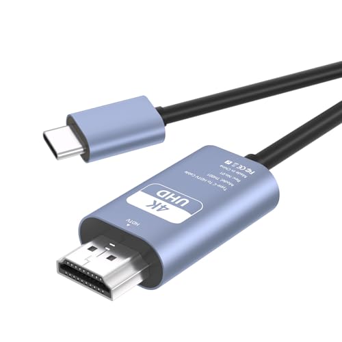 USB C HDMI 変換ケーブル - 1M 「4K@30Hz 映像出力 Thunderbolt3/4互換 設定不要/在宅勤務」 HDMI TypeC 接続ケーブル iPhone15 Pro/Max、MacBook Air/Pro、iPad Pro、Huawei MateBook、Surface Book、Galaxy S22/S22+などAndroid対応 1枚目 画像