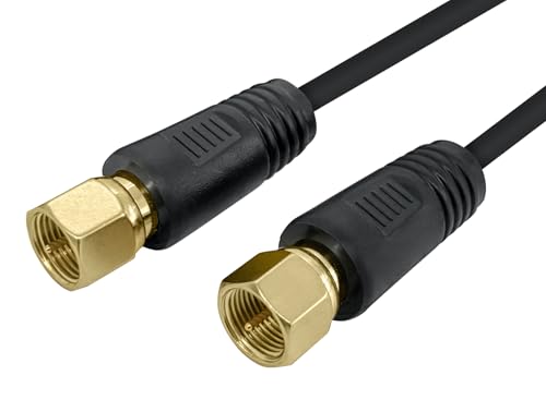 F-Factory アンテナケーブル 1m (スリム・極細) 4K8K/ BS/CS/地デジ/CATV 放送対応 S-2.5C-FB 同軸ケーブル 1m 両端F型コネクター(ネジ式) 金メッキ 黒/ブラック FNT-2CNN-GB10 画像1