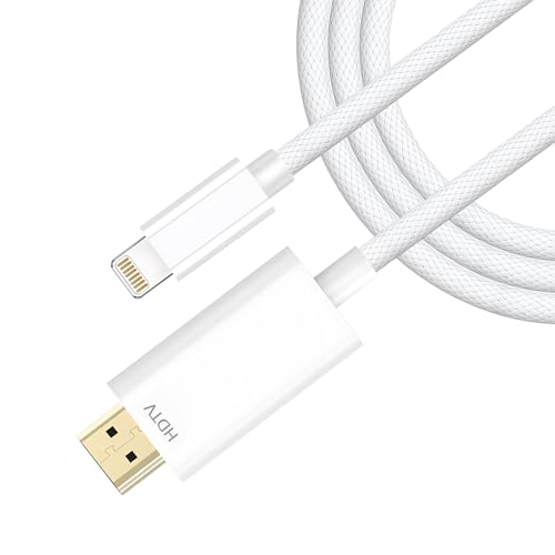 Moowarm i Phone HDMI 変換ケーブル 1.5M【2025年新モデル MFi認証品】ライトニング HDMIケーブル AV交換アダプタ 1080P 電源不要 設定不要 Phone/Padの画面をテレビに映す 差し込むだけ ミラーリング AV/TV視聴 音声同期出力 ゲーム遅延なしPhone/Pad/IOS対応 日本語取説書付き 画像1