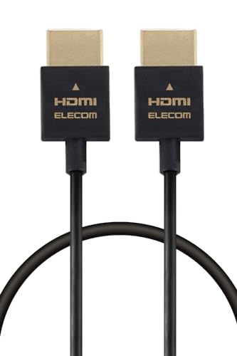 エレコム HDMI ケーブル 1m スーパースリム ハイスピード 4K・2K(30Hz) ARC対応 【HIGH SPEED with ETHERNET認証済み】 ECDH-HD14SS10BK 画像1