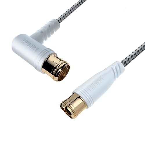 HiFind アンテナケーブル スリム 3重シールドテレビ用アンテナ線 S-2.5C-FB同軸コード 極細TV同軸信号線 F型 OFC【衛星放送/BS/CS/地デジ/CATV対応】ナイロン編組 2K/4K/8K(3224MHz)対応 L字差込式 5M 画像1