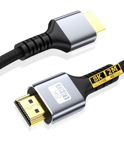 FAMROLLS HDMI ケーブル 2m ウルトラハイスピード 【Ultra High Speed HDMI Cable 認証済み】 HDMI 2.1 48Gbps 8K@60Hz/4K@120Hz eARC・VRR/ALLM・Dynamic HDR 対応 航空級アルミ合金コネクタ＆四重シールド 対応 PS5/Xbox Series X｜Nintendo Switch｜8Kテレビ 画像1