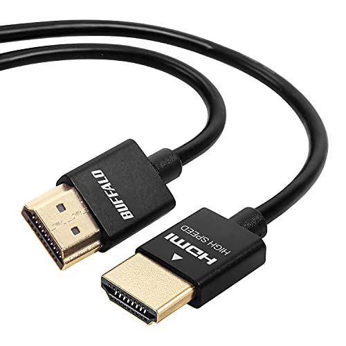 バッファロー HDMI スリム ケーブル 1m ARC 対応 4K × 2K 対応 【 HIGH SPEED with Ethernet 認証品 】 BSHD3S10BK/N 画像1