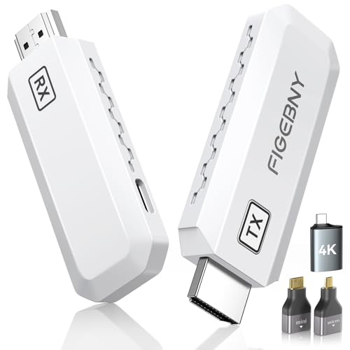 FIGEBNY hdmi 無線 0.1秒超低遅延 ワイヤレス hdmi 送受信機セット「日本技適認証済」30m安定転送 映像音声同時出力 PC/スマホ出力&モニター/テレビなど入力 (ホワイト) 画像1