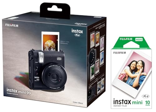 富士フイルム(FUJIFILM) クリスマスプレゼント お年玉ギフト チェキ インスタントカメラ instax mini 99 ブラック INS MINI 99 TH & インスタントカメラ チェキ用フィルム 10枚入 INSTAX MINI JP 1 画像1