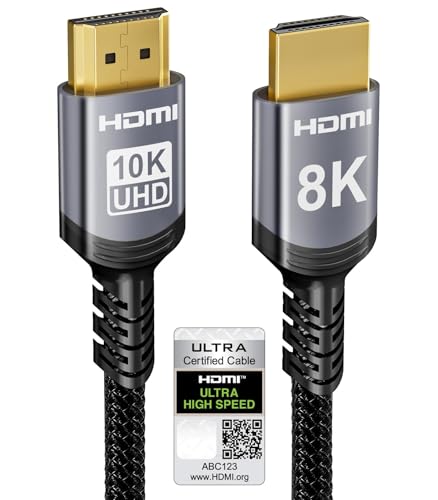 Sniokco 10K 8K HDMI 2.1ケーブル 2M、認証済み48Gbps超高速HDMI®ケーブル、0.01ms、4K 240Hz / 165Hz / 120Hz、8K 60Hz、eARC、Netflix、HDCP 2.3 / 2.2、DTS:X、HDR10+ 対応、テレビ・モニター・プロジェクター・Roku・Sky-Q・PS5・Xbox対応 1枚目 画像