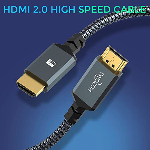 HDMI ケーブル 5M, Twozoh HDMI 2.0 4K/60Hz 2160p 1080p 3D HDCP 2.2 ARC 規格, 編組ナイロン, Nintendo Switch、PS5、PS3、PS4、PC、プロジェクター、HDTV, Xboxなど適用, 高速イーサネット対応 中間 画像