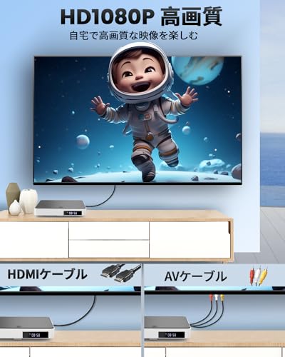 DVDプレーヤー Arafuna ミニdvdプレーヤー USB給電 リージョンフリー cd/dvdプレーヤー 1080P CPRM対応 HDMI出力 再生専用 録画 番組 テレビ 地上デジタル放送 テレビ/プロジェクター接続可能 イヤホン端子 HDMI/USBケーブル/リモコン付き 最後 画像