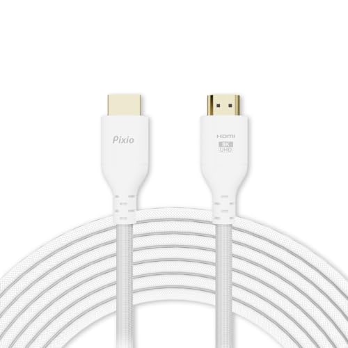 Pixio ウルトラハイスピード HDMIケーブル 2m 白 PXH212BW HDMI2.1B 8K/60Hz 4K/120Hz HDR対応 ナイロンメッシュ ホワイト シルバー 画像1