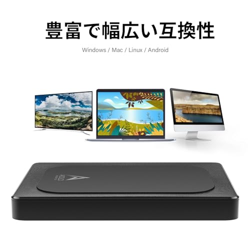 AIOLO INNOVATION 外付けHDD 5TB 保証3年 超薄型 2.5インチ USB3.2対応 ポータブルハードディスク テレビ録画/PC/Mac/PS4/PS5/XBox対応 Type-Cケーブル付 A4-5T-BLK-A 最後 画像