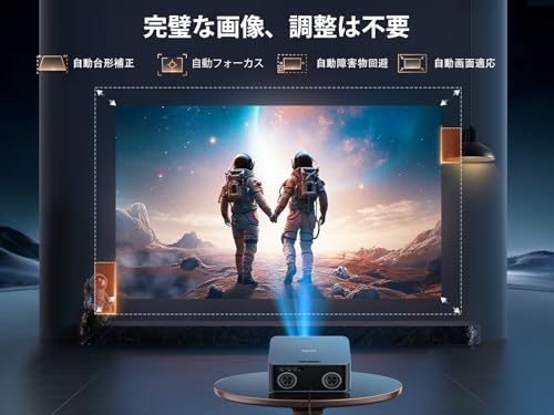 プロジェクター 4K【Netflixライセンス&36WDoIby対応】 1200ASNI 高輝度-［AI技術搭載＆オートフォーカス＆自動台形補正&36Wスピーカー］プロジェクター HDMI WiFi6 Bluetooth5.3 4K対応 300