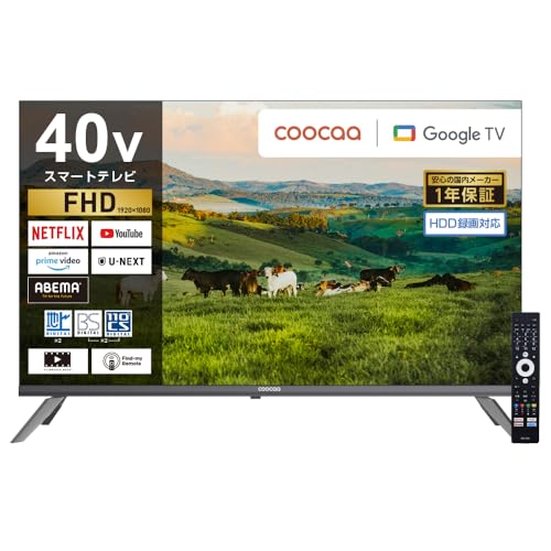 coocaa（クーカ） ドウシシャ スマートテレビ フルハイビジョン Google TV HDR10対応 Dolby Audio You Tube NETFLIX Prime videoブルーライト軽減 外付けHDD録画(裏番組録画) 40Z65 (40V型) 画像1