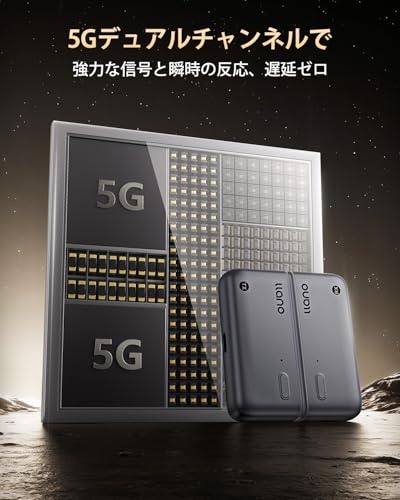 「2025年新登場 世界最小クラス」llano ワイヤレスhdmi 無線 送受信機セット 最大50m無線伝送 日本技適認証取得 1080P/2.4G/5G超低遅延 音画同期 ミラー&拡張モード搭載 Type-C充電対応 WIFI&設定不要 Type-Cスマートフォン/テレビ/PC/Mac/Windowsなど対応 (ブラック) 中間 画像