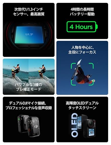 【Amazon限定】DJI アクションカメラ Osmo Action 5 Pro エッセンシャルコンボ 小型 1/1.3インチセンサー付き 防水 4K/120fps映像 被写体トラッキング 手ブレ補正 デュアルOLEDタッチ画面 スポーツ vlog ウェアラブルカメラ 動画撮影用カメラ 最後 画像