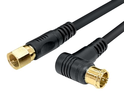 フジパーツ 4K8K BS CS CATV 地上デジタル放送対応 S4CFB アンテナケーブル 0.3m S4CFB 同軸ケーブル 0.3m L型プラグ (プッシュ式) - F型接栓（ねじ式) ブラック/FBT-503/0.3ｍ 画像1