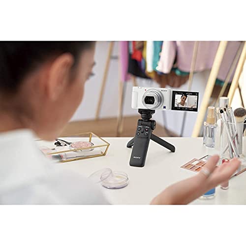 SONY(ソニー) コンパクトデジタルカメラ VLOGCAM Vlog用カメラ ZV-1 シューティンググリップキット(同梱グリップ:GP-VPT2BTブラック、バッテリーパック+1個) ウィンドスクリーン付属 24-70mm F1.8-2.8 ズームレンズ ホワイト ZV-1G W 最後 画像