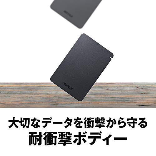 BUFFALO USB3.1(Gen.1)対応 耐衝撃ポータブルHDD 2TB ブラック HD-PGF2.0U3-BBKA 中間 画像