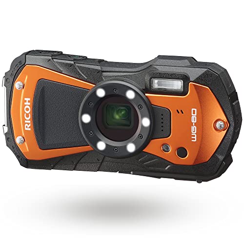 RICOH WG-80 ORANGE リコー本格防水デジタルカメラ 14m防水 (連続2時間) 1.6m耐衝撃 防塵 -10℃耐寒 アウトドアで活躍するタフネスボディ CALSモード搭載で 現場記録など幅広いビジネスシーンで活躍3126 1枚目 画像