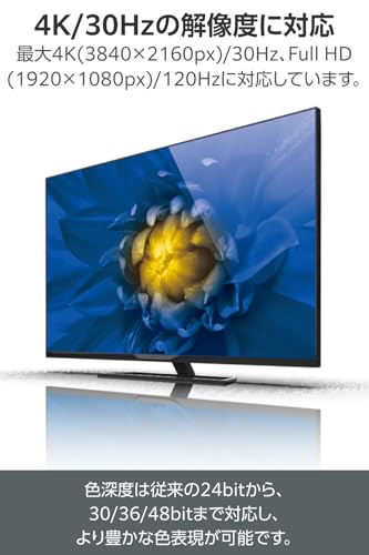 エレコム HDMI ケーブル 5m ハイスピード 4K/30Hz ARC対応 金メッキ 3重シールド 【HIGH SPEED with ETHERNET認証済み】 テレビ・プロジェクター・パソコン・ゲーム機に ECDH-HD14E50BK 中間 画像