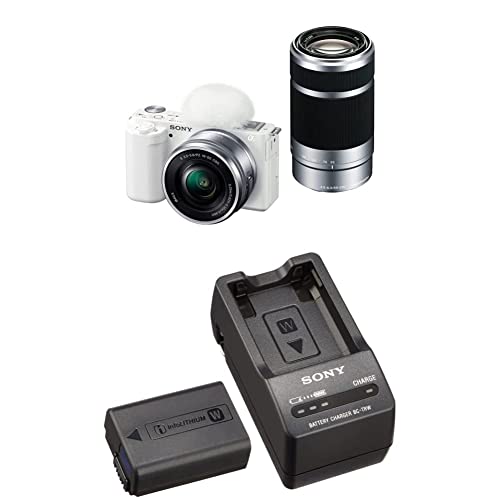 SONY(ソニー) 【ZV-E10Y と バッテリー/チャージャー セット】 長時間撮影したい方に。ZV-E10Yダブルズームレンズキット ホワイト + ACC-TRW 画像1
