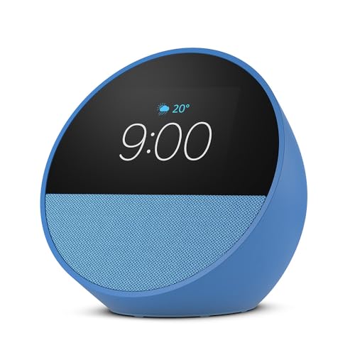 Amazon Echo Spot（2024年発売） - スマートアラームクロック with Alexa、鮮やかなサウンド | オーシャンブルー 画像1
