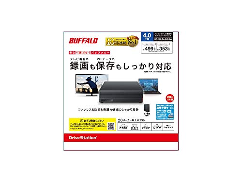 バッファロー HD-NRLD4.0U3-BA 4TB 外付けハードディスクドライブ スタンダードモデル ブラック 最後 画像