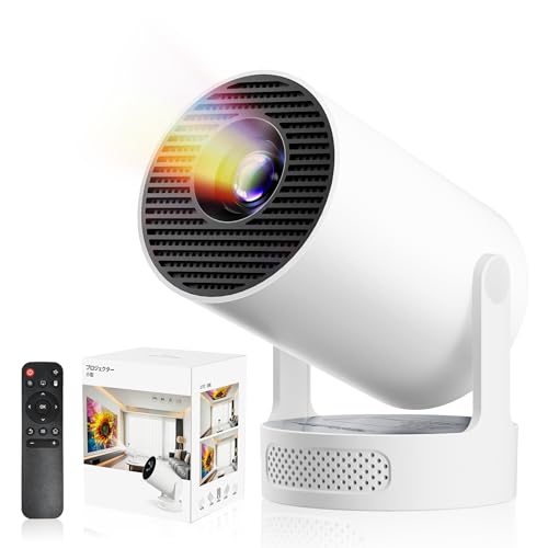 Philoent プロジェクター 家庭用 超小型 【2026アップグレード版Android TV14.0搭載&270°回転&HiFi外部スピーカー】 27000LM 1080P 4K対応 短距離投影 高輝度 天井投影 Wi-Fi6 大画面 自動台形補正 操作簡単 軽量Bluetooth5.4 IOS/Android/パソコン/DVD/PS機/SWITCH接続可 日本語取扱説明書 プレゼントに最適 1枚目 画像
