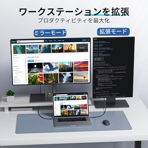 Acer USB Type-C HDMI ケーブル 4K@60Hz【2M】タイプC HDMI 変換ケーブル Thunderbolt 4/3 対応 [単方向通信] ナイロン編み タイプC HDMI 変換アダプタ ノートパソコン・タブレット・iPhone 17/16/15 Pro/Pro Max・MacBook/MacBook Air・Galaxy S24 対応 中間 画像