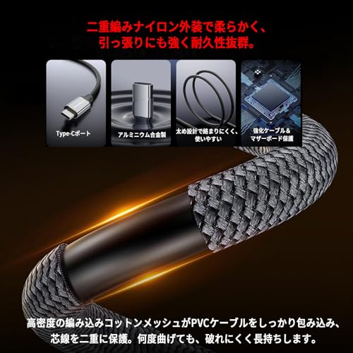 Grithope USB Type-C to HDMI 変換ケーブル 1.8M 【最先端技術搭載・4K対応】|高速伝送 ミラーリング AV接続ケーブル HDMIアダプター|スマホ テレビ モニター 拡張・分割画面モード対応|iPad Pro/Air/mini/iPhone15/16 Pro/Galaxy対応|延長耐久ナイロン 編みケーブル 映像出力 日本語取説書付き(グレー) 最後 画像