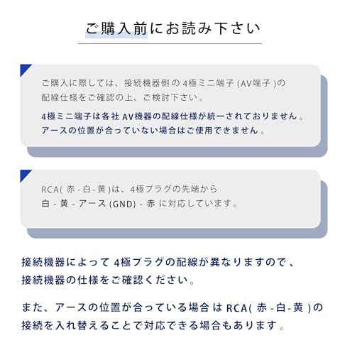 フジパーツ 4極ミニプラグ RCA 変換ケーブル 4極ミニプラグ(ストレート)(オス) - RCA(ピンプラグ)×3 赤 白 黄 (オス)ケーブル 1m 映像・音声用 高純度99.996％OFC無酸素銅ケーブル VM-4YS3RCA-1m 中間 画像