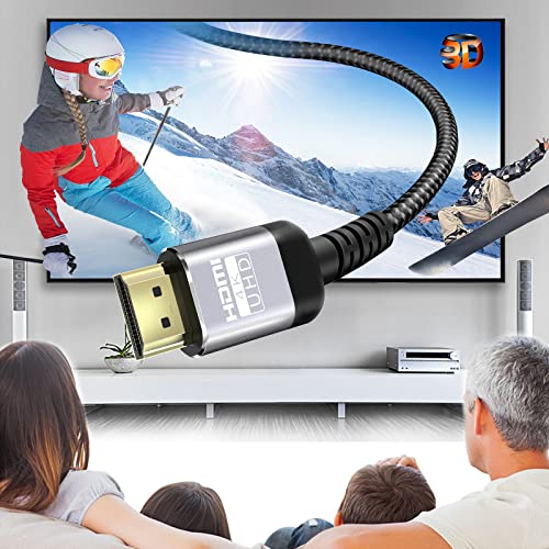 HDMI ケーブル 10m 4k 60hz 18Gbps ハイスピード hdmiケーブル 2.0(規格) & 4K 2K 1080p/2160p HDR 3D HDCP2.2 イーサネット ARC(オーディオリターンチャンネル)，対応UHDテレビ、PC、モニター など適用 中間 画像