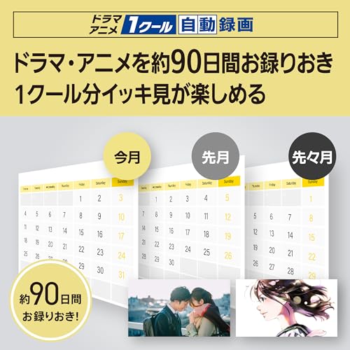 パナソニック 2TB 3チューナー ブルーレイレコーダー 4Ｋチューナー内蔵ディーガ DMR-4TS204S 中間 画像