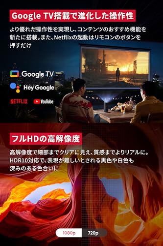 Anker Nebula (ネビュラ) Capsule 3 (Google TV搭載モバイルプロジェクター)【フルHD / 200ANSI ルーメン / 最大120インチ / 8Wスピーカー / 自動障害物回避/垂直・水平台形補正/フォーカス調整/スクリーンフィット/小型/家庭用】 中間 画像