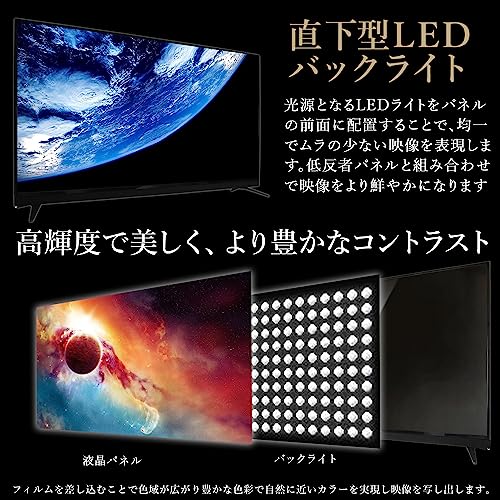 43V型 4K対応 地上・BS・110度CS 液晶テレビ ダブルチューナー内蔵 HDR10 HDMI4系統 LED直下型バックライト [日本設計メインボード搭載] 外付けHDD裏番組録画対応 HDMI HDD録画機 ブルーガード イコライザー 40型 43インチ 50 d021 中間 画像