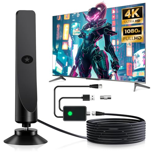 室内アンテナ テレビアンテナ 【2026年人気最新型】500KM 受信範囲 4K対応 HDTV 内蔵5m 360度全方位受信 USB式信号増強 設置簡単 薄型 &小型 軽量 全種類 VHF/UHF兼用 強・中・弱電界地区 高性能 高感度 ハイビジョンチャンネル 地デジ 日本語説明書 画像1