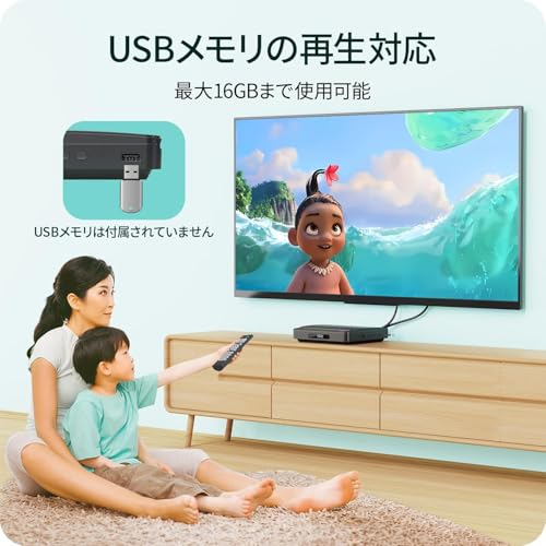 ミニDVDプレーヤー Surfola DVD/CD再生専門モデル リージョンフリー CPRM対応 USB給電 HDMI/イヤホン端子搭載 テレビ/プロジェクター接続可能、HDMIケーブル、リモコン、日本語説明書付き Blue-ray非対応 中間 画像