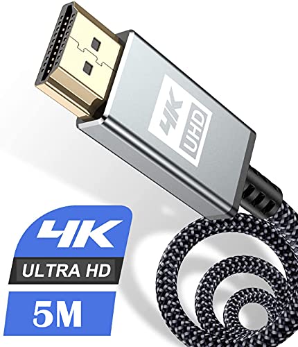 4K HDMI ケーブル 5m【ハイスピード アップグレード版】 HDMI 2.0規格HDMI Cable 4K 60Hz 対応 3840p/2160p UHD 3D HDR 18Gbps 高速イーサネット ARC hdmi ケーブル - 対応 パソコンの画面をテレビに映す Apple TV,PS5/PS4/PS3, PCモニター など適用 (グレー) 1枚目 画像