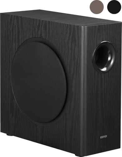 Edifier 【VGP2025 金賞】 (エディファイア) T5s サブウーファー 8 インチ 70W アンプ内蔵 （薄型ニューデザイン） ｜ 周波数特性 35Hz~115Hz ｜ 3.5mm AUX/RCA 接続（ケーブル同梱）｜ Edifier 全系列 M60 MR3 MR4 MR5 G2000 G2000Pro G1000II 等 ＋ 他社 2.0ch アクティブスピーカー 対応 1