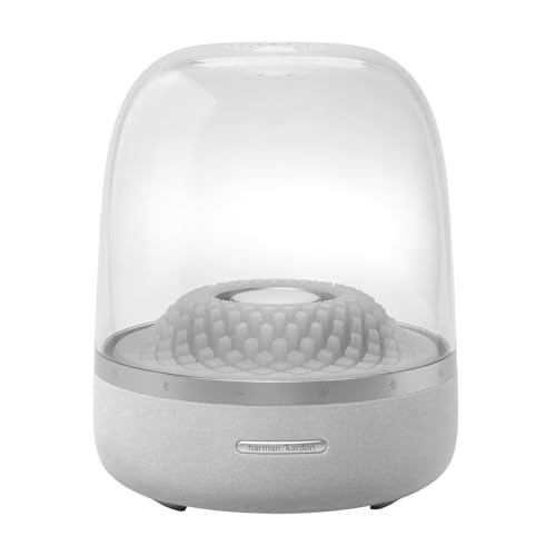 Harman Kardon AURA STUDIO 4 Wireless Bluetoothスピーカー/アンビエントライティング/サブウファー内蔵/マルチポイント/電源ケーブル駆動 / 3.5mmアナログ入力搭載 / リサイクル素材使用/グレー / HKAURAS4GRYJN 1