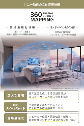 ソニー(SONY) ホームシアターシステム HT-A9M2 BRAVIA Theatre Quad【Dolby Atmos・DTS:X対応/360立体音響/16スピーカーユニット搭載/テレビ用/壁掛け/HDMI 2.1ケーブル付属/eARC/Bluetooth対応】の特徴・詳細 画像