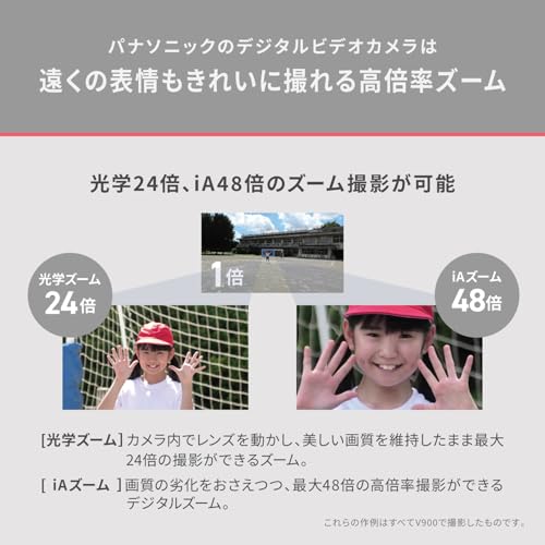 パナソニック(Panasonic) デジタルハイビジョン ビデオカメラ HC-V900-K 5軸ハイブリッド手振れ補正 光学24倍ズーム ビーズブラックの特徴・詳細 画像