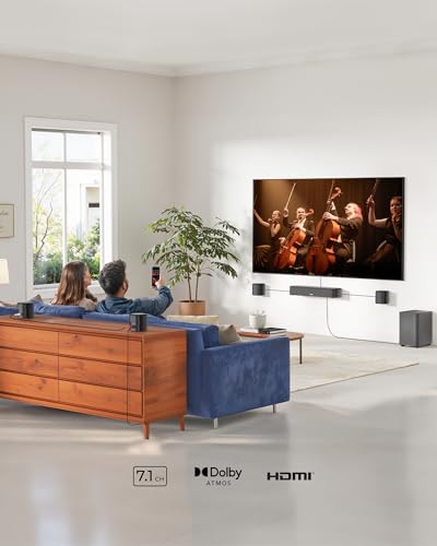 ULTIMEA サウンドバー 7.1ch Dolby Atmos 350W サブウーファー＆サラウンドスピーカー付き HDMI eARC/Bluetooth/光/AUX/USB対応 BassMX搭載 APP制御対応 ホームシアター 映画/ゲーム/音楽に最適 HDMI ケーブル付属 Aura A60の詳細・まとめ 画像