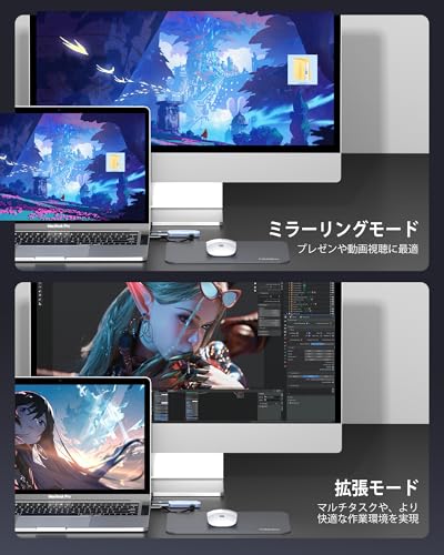 FIGEBNY 無線hdmi 0.1秒超低遅延 ワイヤレス hdmi 送受信機セット「日本技適認証済」30m安定転送 映像音声同時出力 PC/スマホ出力&モニター/テレビなど入力 (ブルー)の特徴・詳細 画像